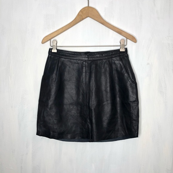 Urban Renewal Black Leather Mini Skirt - Picture 1 of 6